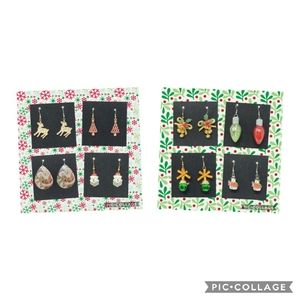 Christmas  Holiday  Earrings  Set of 8